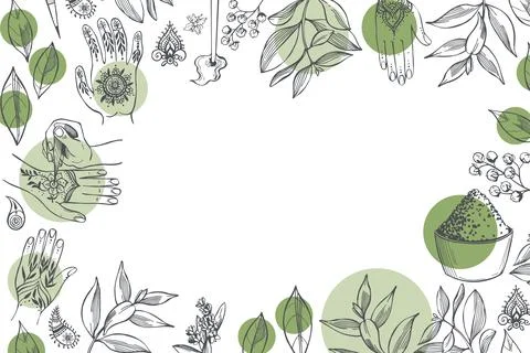 Henna set. Vector  background. Stock Illustration