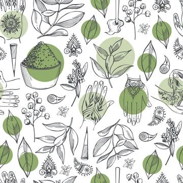 Henna set.  Vector pattern. Illustrazione stock