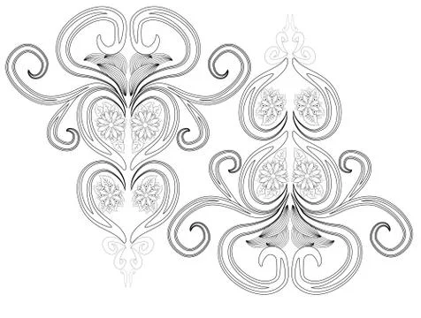 Henna tattoo doodle elements on white background. Mehendi flowers vector set. Stock Illustration