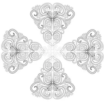 Henna tattoo doodle elements on white background. Mehendi flowers vector set. イラスト素材