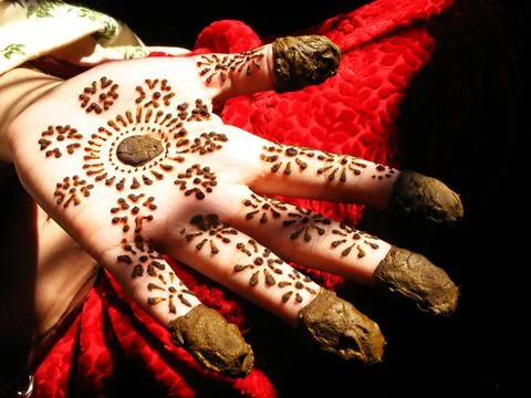 Hennaed hands Stock Photos