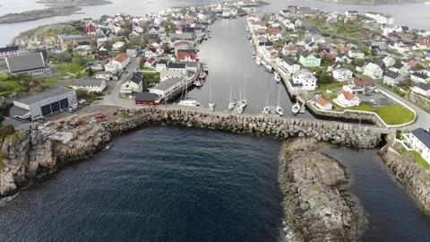 Henningsvaer From the Air Stock Footage