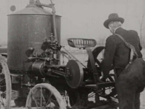 Henry Ford invent steam engine and tractor - 1953 Stock Footage