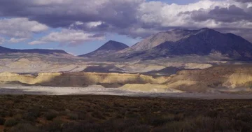 Henry Mountains from the eastern edge of Capitol Reef National Park, Utah Stock Footage 85529485