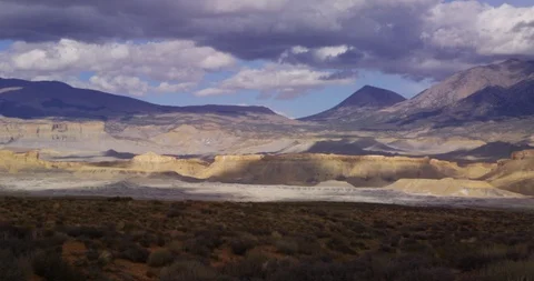 Henry Mountains from the eastern edge of Capitol Reef National Park, Utah Stock Footage 85538242