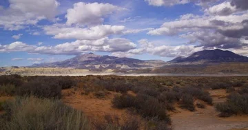 Henry Mountains from the eastern edge of Capitol Reef National Park, Utah Stock Footage 85540641