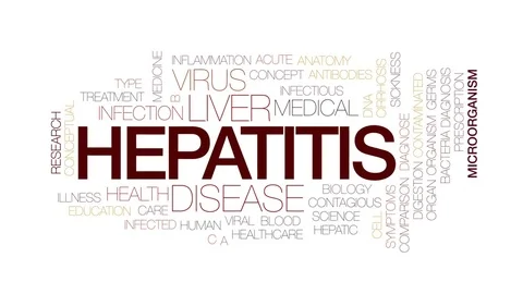 Hepatitis animated word cloud, text design animation. Kinetic typography. Stock Footage 77036066