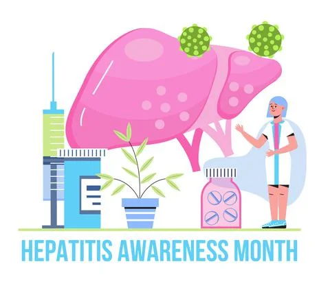 Hepatitis awareness month concept vector. Event is observed each year in May  Stock-Illustration