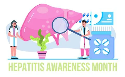 Hepatitis awareness month concept vector. Event is observed each year in May  Illustrazione stock