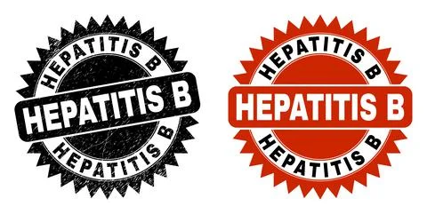 HEPATITIS B Black Rosette Watermark with Scratched Style Stock Illustration