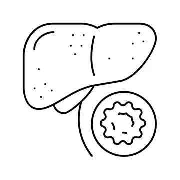 Hepatitis B line icon vector illustration Illustrazione stock