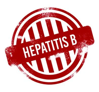 Hepatitis b - red grunge button, stamp Stock Illustration