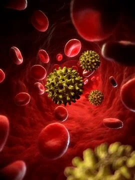 Hepatitis B virus, artwork Stock Illustration