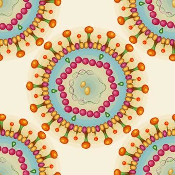 Hepatitis B virus. Seamless pattern. Stock Illustration