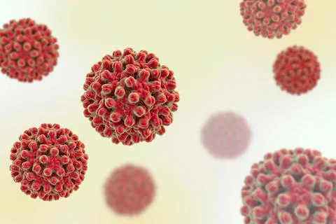 Hepatitis B viruses on light background Stock Illustration