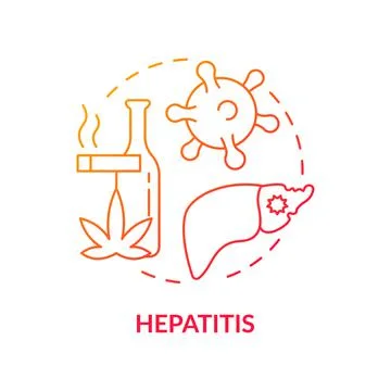 Hepatitis concept icon Stock Illustration