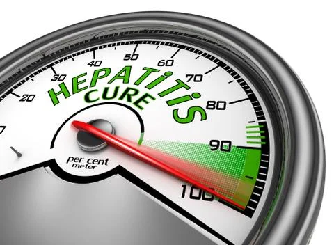 Hepatitis cure conceptual meter indicate maximum Stock Illustration