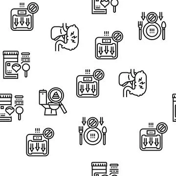 Hepatitis Liver Health Problem Vector Seamless Pattern Stock Illustration