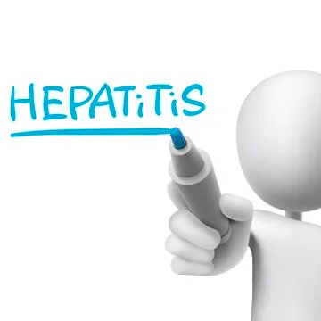 Hepatitis word written by 3d man Stock Illustration