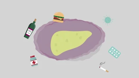Hepatoprotector ads. Factors that negatively affect liver function. Alcohol, med Stock Footage 237707682