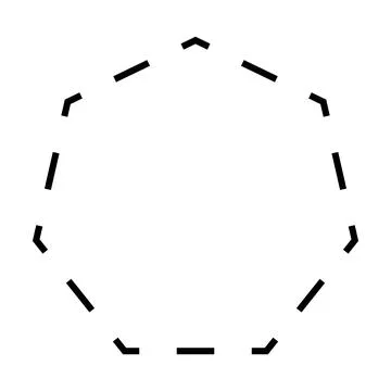 Heptagon shape dashed symbol vector icon for creative graphic design ui element Stock Illustration