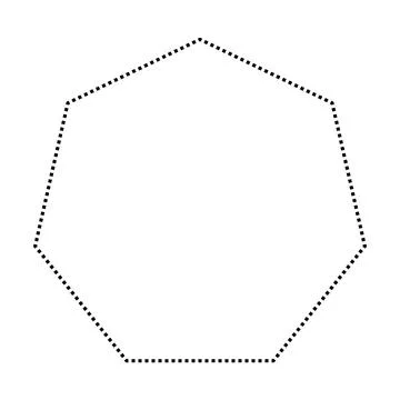 Heptagon shape dotted symbol vector icon for creative graphic design ui element Stock Illustration