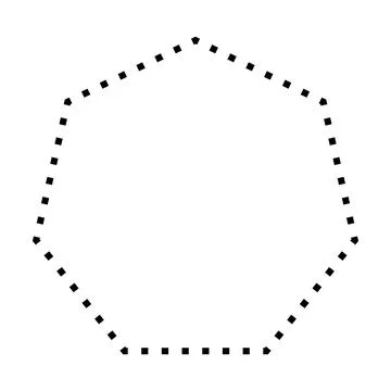 Heptagon shape dotted symbol vector icon for creative graphic design ui element Stock Illustration