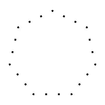 Heptagon shape dotted symbol vector icon for creative graphic design ui element Stock Illustration