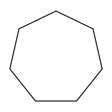 Heptagon shape symbol vector icon outline stroke for creative graphic design  스톡 일러스트