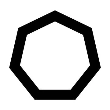 Heptagon shape symbol vector icon for creative graphic design ui element  Stock Illustration