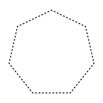 Heptagon symbol dashed shape vector icon for creative graphic design ui element Stock Illustration