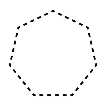 Heptagon symbol dashed shape vector icon for creative graphic design ui element Stock Illustration