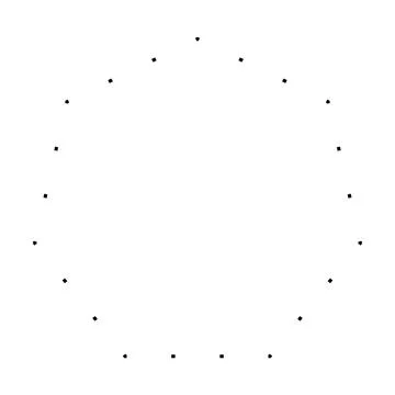 Heptagon symbol dotted shape vector icon for creative graphic design element Stock Illustration