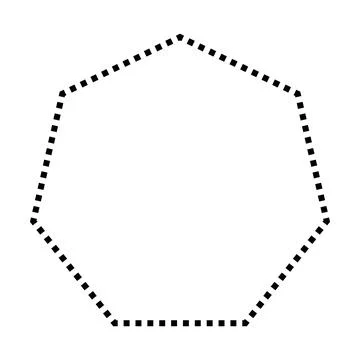 Heptagon symbol dotted shape vector icon for creative graphic design ui element Stock Illustration