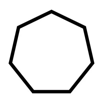 Heptagon symbol shape vector icon outline stroke for creative graphic design  Stock Illustration