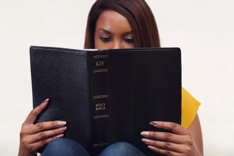 Her Bible Study Devotional Time Stock Photos