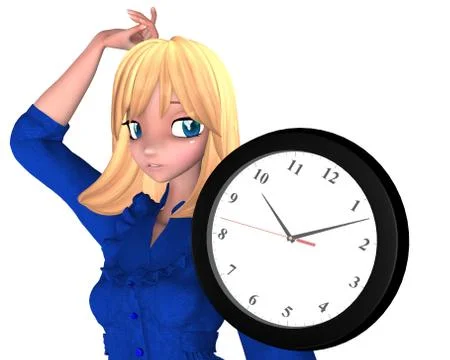 Her deadline is coming Stock Illustration