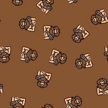 Heracles greek god ancient vector seamless pattern Stock Illustration