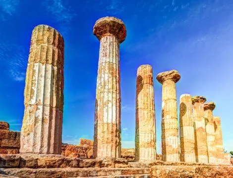 Heracles Temple in Temple Valley Stock Photos