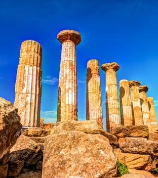 Heracles Temple in Temple Valley Stock Photos