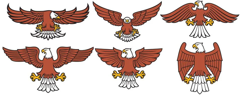 Heraldic American eagles Stock Illustration