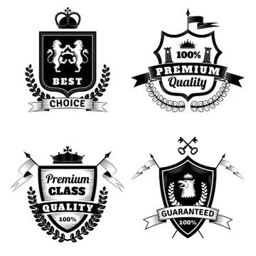 Heraldic Best Choice Emblems Set Stock Illustration