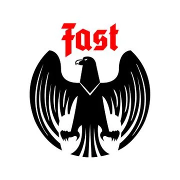 Heraldic black eagle vector icon Stock Illustration