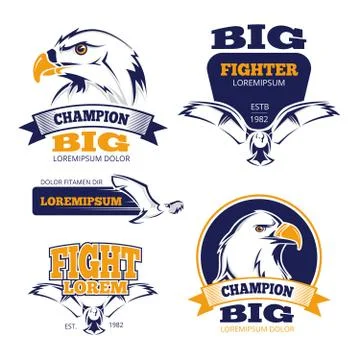 Heraldic crest military vector emblems with eagles 스톡 일러스트
