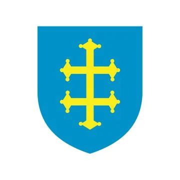 Heraldic cross of France on a shield icon Stock Illustration