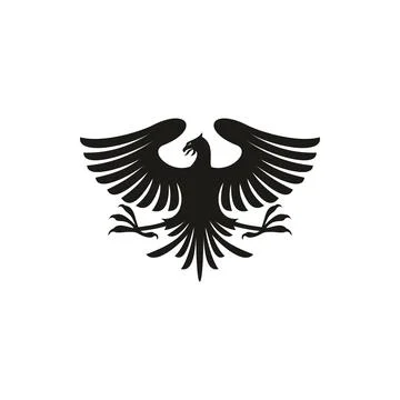 Heraldic eagle isolated bird with open wings Stock Illustration