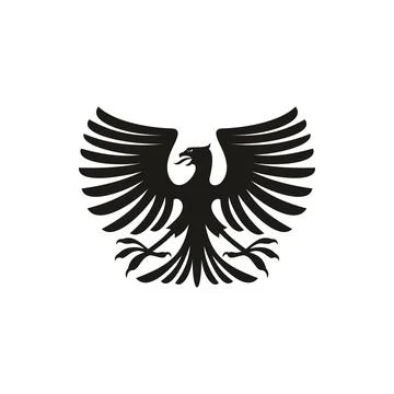 Heraldic eagle isolated bird with open wings Stock Illustration