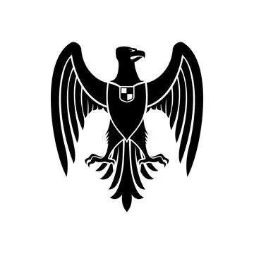 Heraldic eagle, royal gothic heraldry bird symbol Stock Illustration