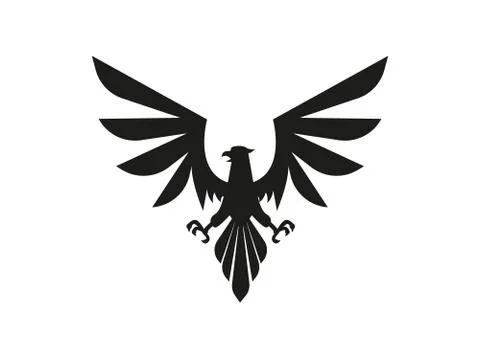 Heraldic eagle silhouette. Stock Illustration
