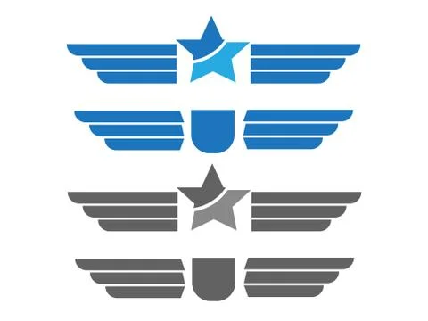 Heraldic with eagle silhouettes. Eagle emblems or eagle logos set Stock Illustration